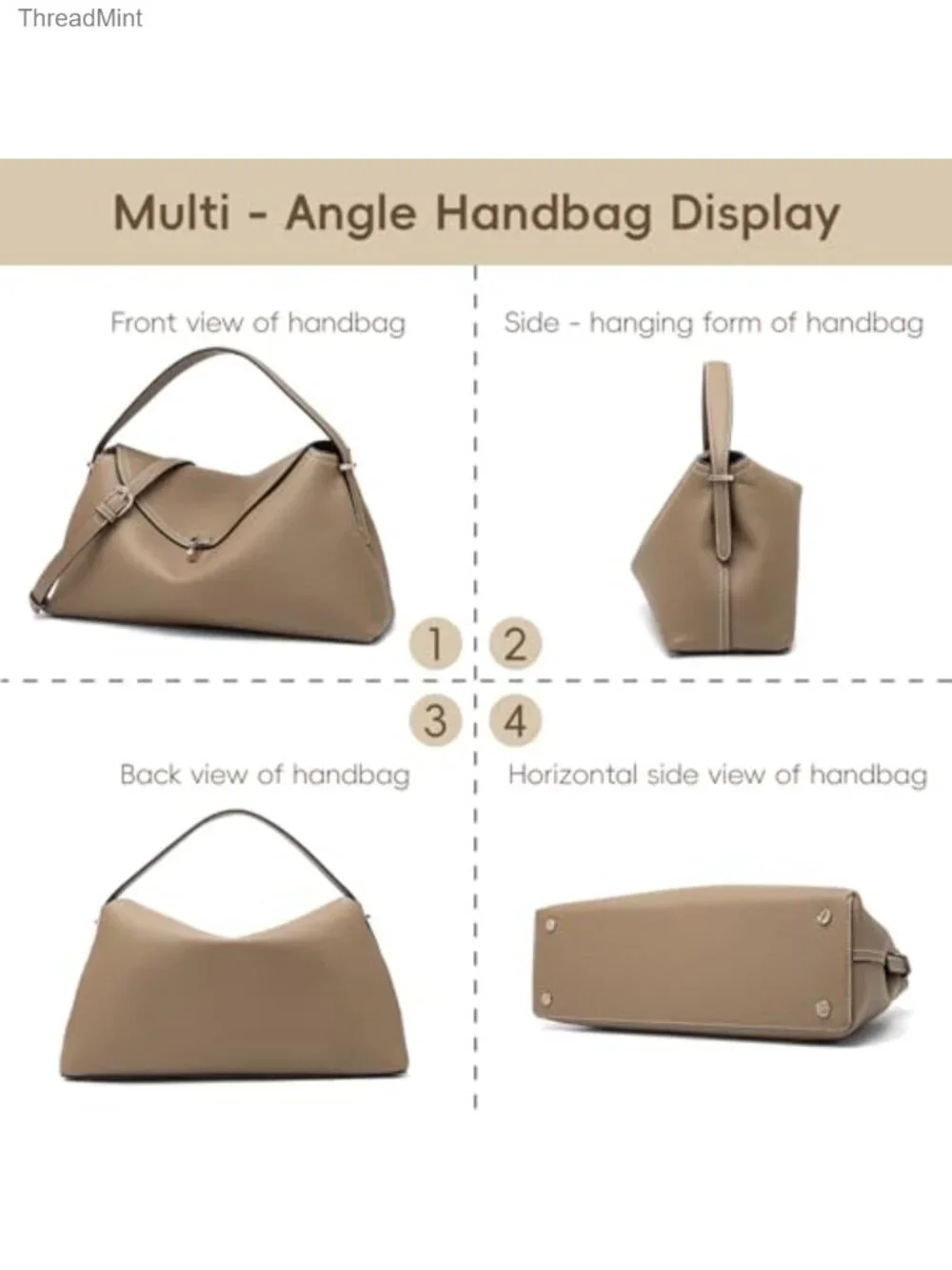 Leather Crossbody Bag with Multiple Compartments for Everyday & Travel